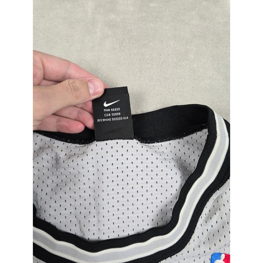 Vintage Nike San Antonio Spurs Tim Duncan NBA Jersey Mens L Silver Mesh 21 *Read - Picture 5 of 16